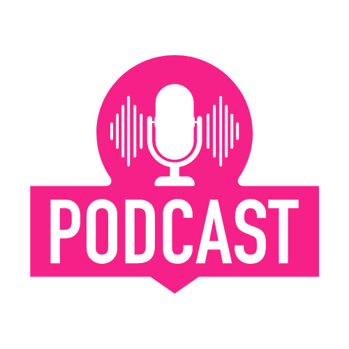 icono de podcast color magenta